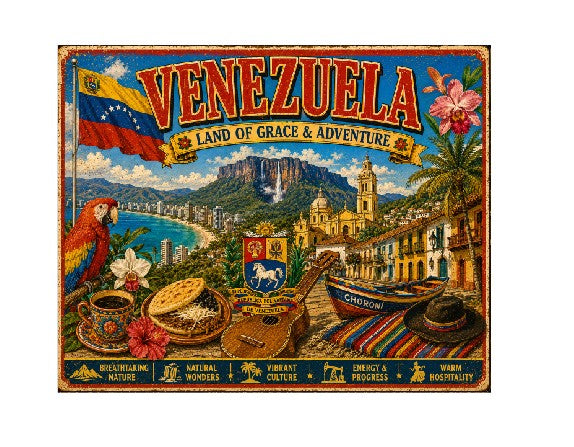 MS715 Vintage Style Metal Sign Venezuela