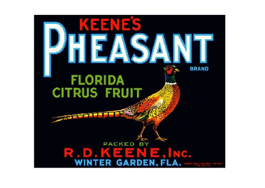 MS140 Crate Label Vintage Style Sign Metal Wall Deco Citrus Keene's Pheasant