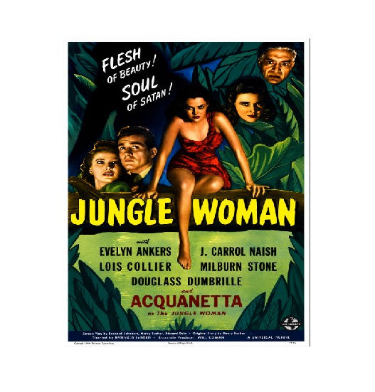 Vintage Style Metal Sign Horror Film Jungle Woman MS917