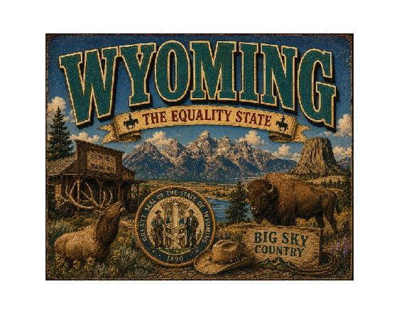 MS662 Vintage Style Metal Sign Wyoming