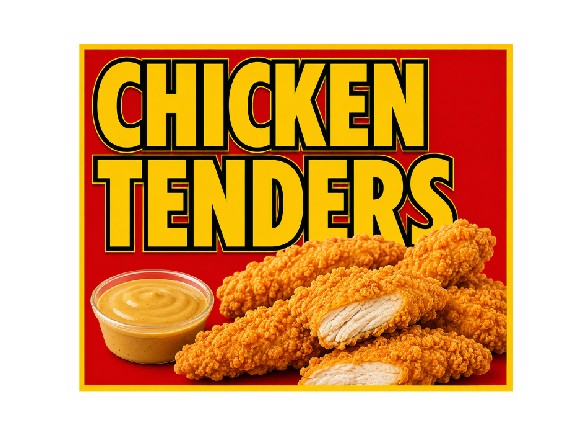 MS767 Vintage Style Metal Sign Chicken Tenders
