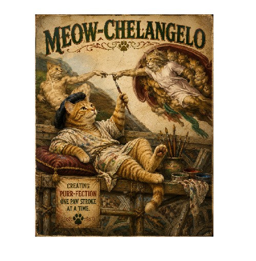 MS549 Vintage Style Metal Sign Funny Cat Sign