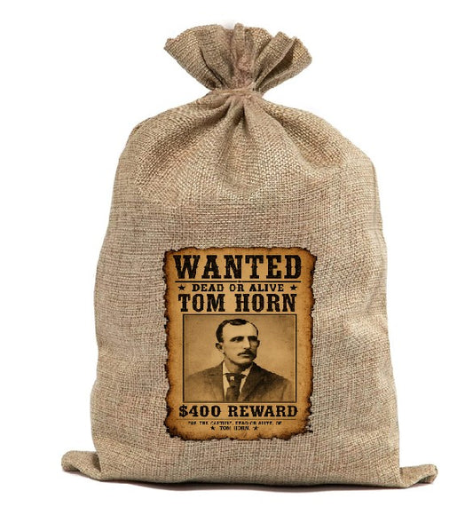 BUR79 Burlap Bag Vintage Style Bag Wanted Tom Horn