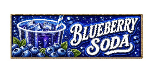 SS16 Metal Sign Blueberry Soda