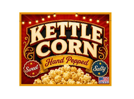 MS481 Vintage Style Metal Sign Kettle Corn