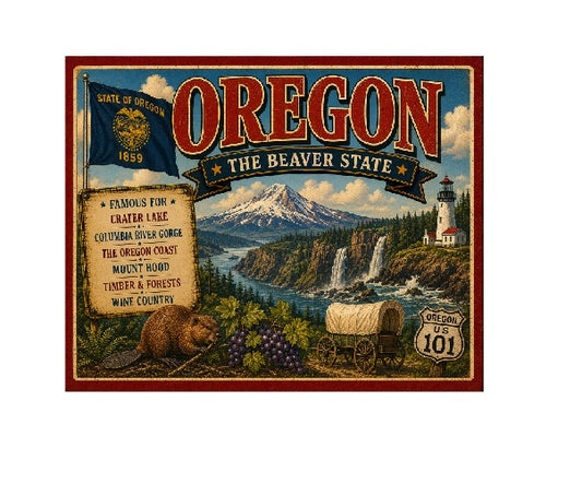 MS642 Vintage Style Metal Sign Oregon