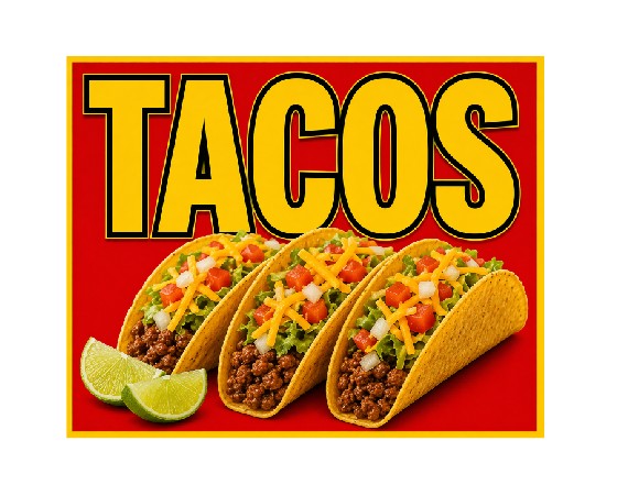 MS750 Vintage Style Metal Sign Tacos