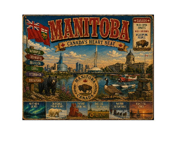 MS754 Vintage Style Metal Sign Manitoba
