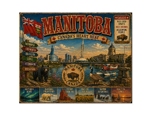 MS754 Vintage Style Metal Sign Manitoba