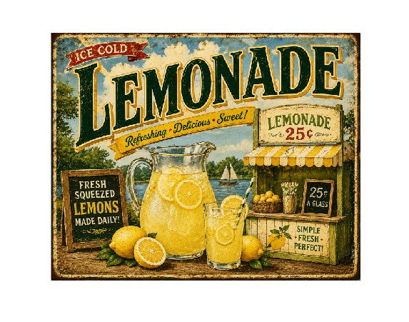 MS711 Vintage Style Metal Sign Lemonade