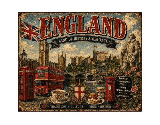MS700 Vintage Style Metal Sign England