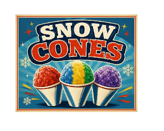 MS469 Vintage Style Metal Sign Snow Cones