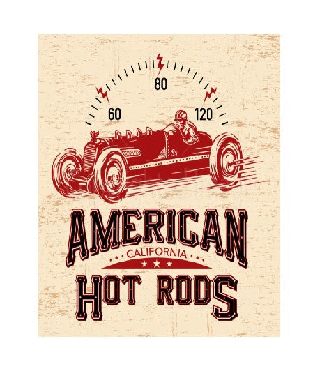 MS240 Vintage Style Metal Sign Hot Rods