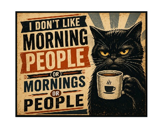 MS575 Vintage Style Metal Sign Funny Cat Sign