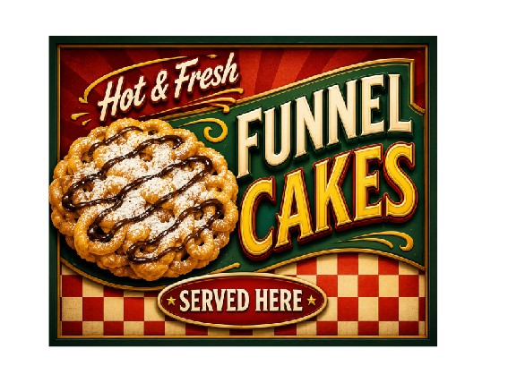 MS466 Vintage Style Metal Sign Funnel Cakes