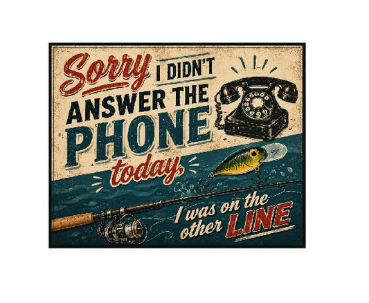 MS802 Vintage Style Metal Sign Funny Fishing Sign
