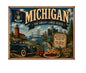 MS620 Vintage Style Metal Sign Michigan