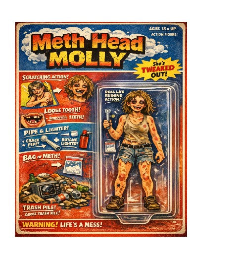 MS355 Retro Style Funny Metal Sign Meth Head Molly