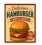 MS291 Vintage Style Metal Sign Hamburger Sign