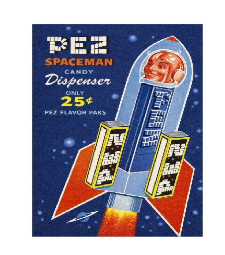 MS395 Vintage Style Metal Sign Candy Dispenser Spaceman