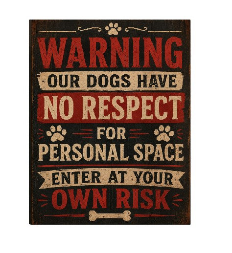 MS421 Vintage Style Metal Sign Be Ware of Dog