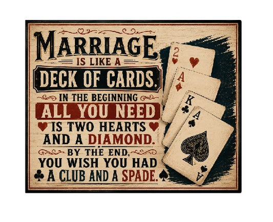 MS573 Vintage Style Metal Sign Funny Marriage Sign