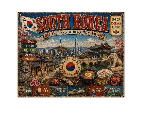 MS748 Vintage Style Metal Sign South Korea