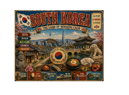 MS748 Vintage Style Metal Sign South Korea