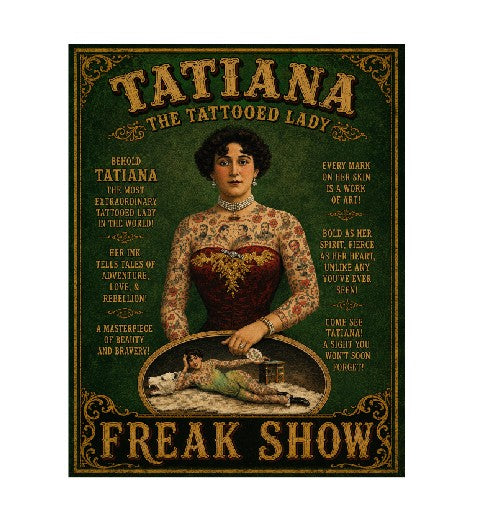 MS847 Vintage Style  Metal Sign The Tattooed Lady