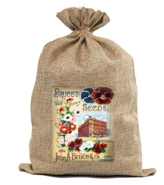 BUR1012 Burlap Bag Vintage Style Bag Garden Seeds Bruce's BUR102