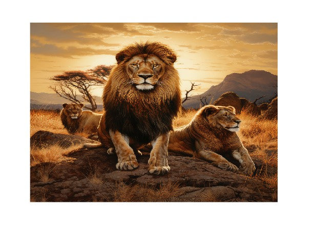 MS268   Metal Sign Wall Art Lions