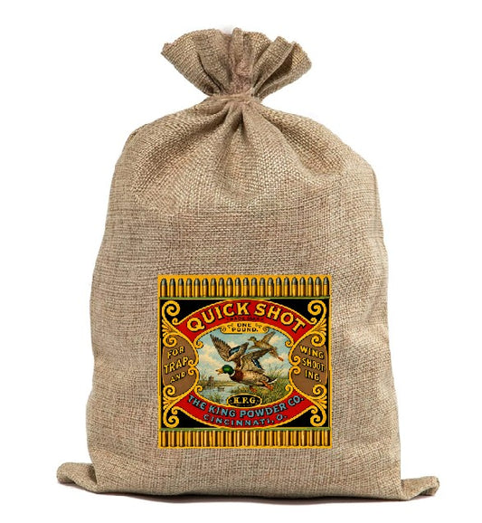 BUR72 Burlap Bag Vintage Style Bag Sportsman Powder