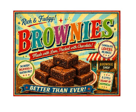 MS717 Vintage Style Metal Sign Brownies