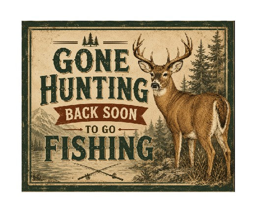MS534 Vintage Style Metal Sign Funny Hunting Sign