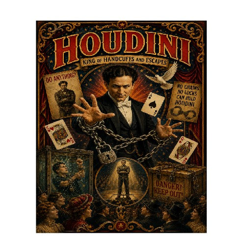 MS385 Vintage Style Metal Sign Houdini