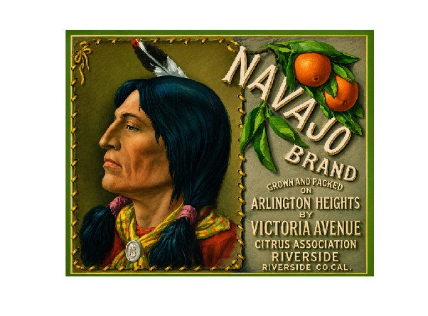 MS149  Crate Label Vintage Style Sign Metal Wall Deco Oranges Navajo