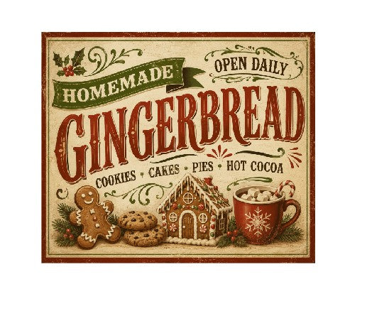 MS789 Vintage Style Metal Sign Gingerbread