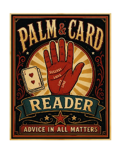 MS453 Vintage Style Metal Sign Palm Reader