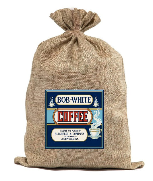BUR51  Burlap Bag Vintage Style Bag Coffee Bob White