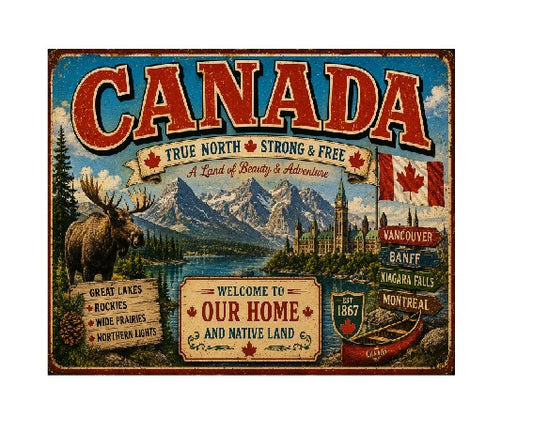 MS684 Vintage Style Metal Sign Canada