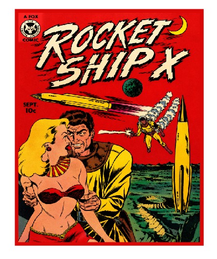 Vintage Style Metal Sign Horror Film Rocket Ship X MS949