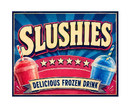 MS459 Vintage Style Metal Sign Slushies