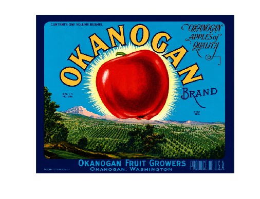 MS141 Crate Label Vintage Style Sign Metal Wall Deco Apples Okanogan Brand
