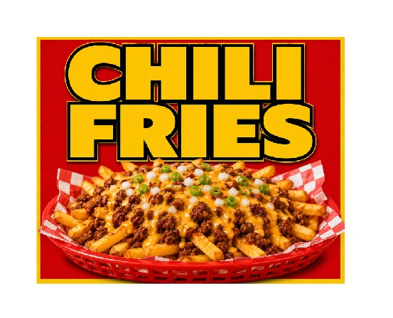 MS759 Vintage Style Metal Sign Chili Fries