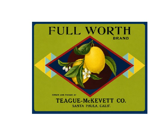 MS114   Crate Label Vintage Style Sign Metal Wall Deco Lemons Full Worth
