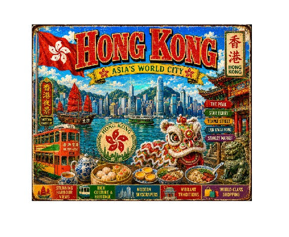 MS733 Vintage Style Metal Sign Hong Kong