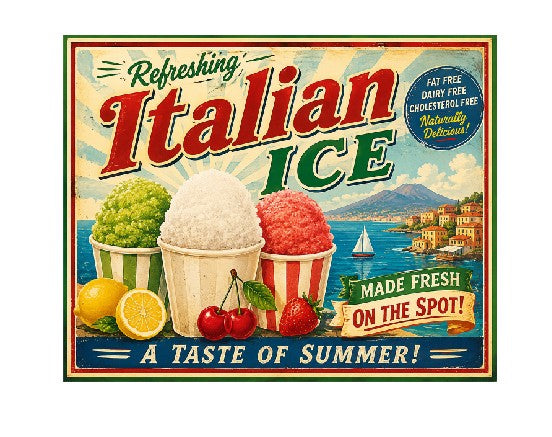 MS701 Vintage Style Metal Sign Italian Ice