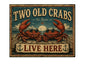 MS480 Vintage Style Metal Sign Two Old Crabs