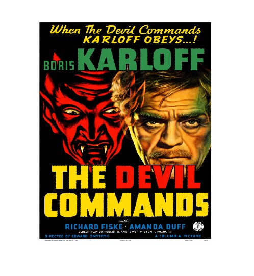 Vintage Style Metal Sign Horror Film The Devil Commands MS899