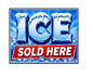 MS436 Vintage Style Metal Sign Ice Sold Here Blue